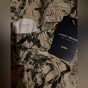 Lucky Brand Floral Print Linen Drawstring Pants - Size Medium - NWT